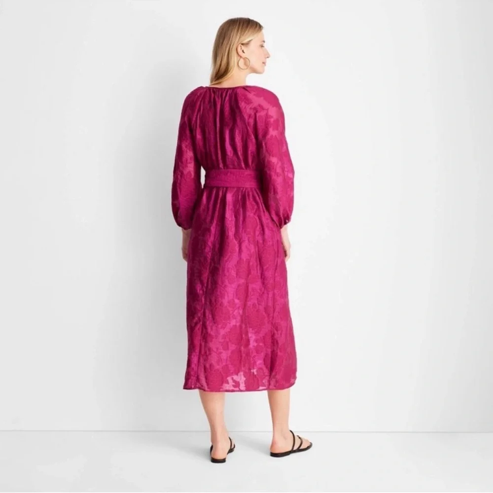 NWT Women's Puff Sleeve Midi Dress -Future Collective with Jenny K. Lopez - Picture 4 of 5